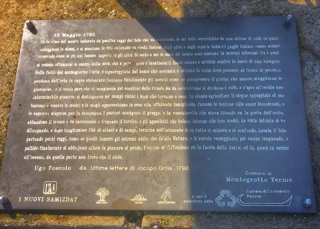 Ugo Foscolo Parco letterario Colli Euganei
