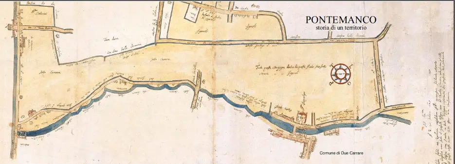 mappa storica Pontemanco Due Carrare Padova